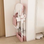 6M-3Y Convertible Baby High Chair Rocker, Foldable, 5-Point Harness, Removable 2-Tier FDA Tray, Silent Lock Wheels